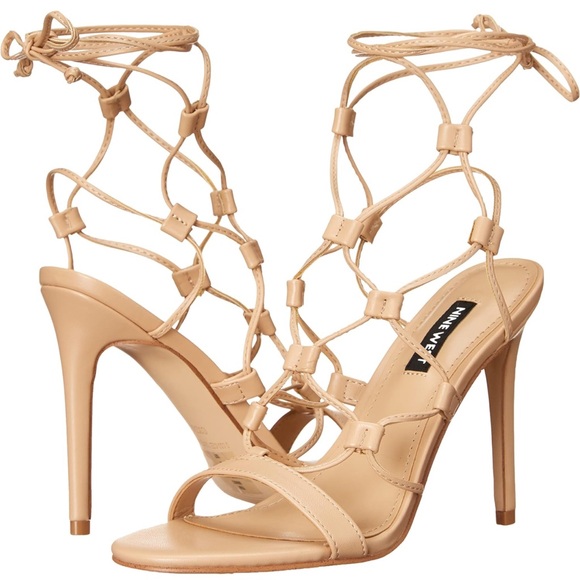 NWOT - Nine West Womens Mix Heeled Strappy Sandal, Blush - Size 9.5 😍🤎 - Picture 1 of 2